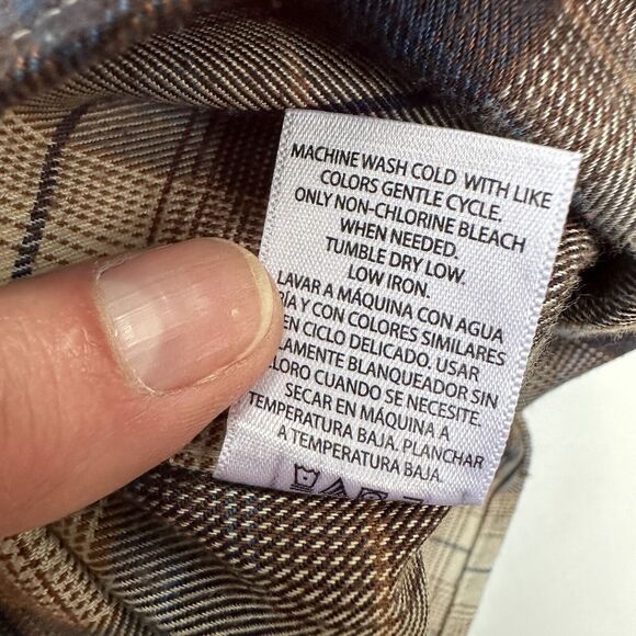 Swiss Tech Button Front Shirt Mens Sz XL Mambo Brown Plaid SM47Y118 - Picture 6 of 12